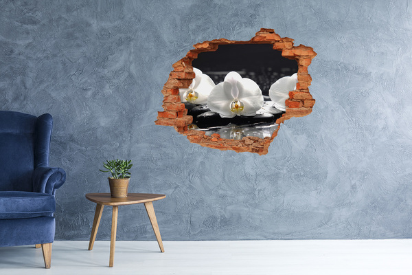 3d-s lyuk vizuális effektusok matrica Orchidea virág a vízen