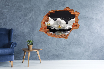 3d-s lyuk vizuális effektusok matrica Orchidea virág a vízen