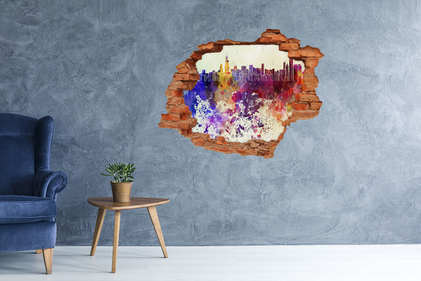 3d-s lyuk vizuális effektusok matrica Városkép egy színes lyukban