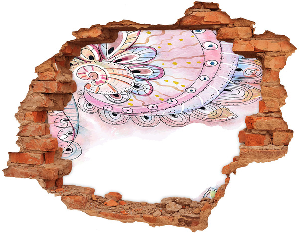 3d-s lyuk vizuális effektusok matrica Színes minta beton alapon