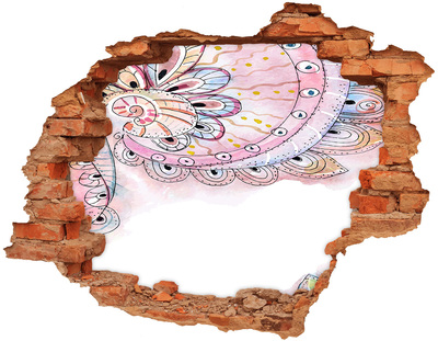 3d-s lyuk vizuális effektusok matrica Színes minta beton alapon