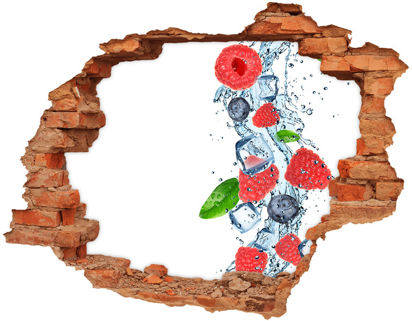 3d-s lyuk vizuális effektusok matrica Gyümölcs koktél jéggel