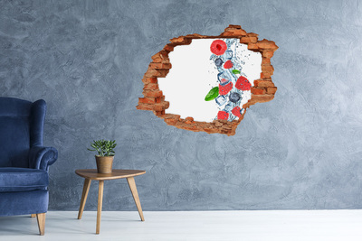 3d-s lyuk vizuális effektusok matrica Gyümölcs koktél jéggel