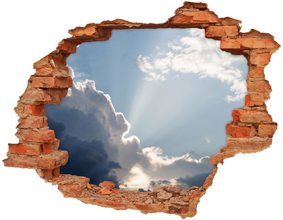 3d-s lyuk vizuális effektusok matrica Ég napsugarakkal