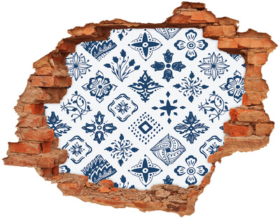 3d-s lyuk vizuális effektusok matrica Virágminták a falon