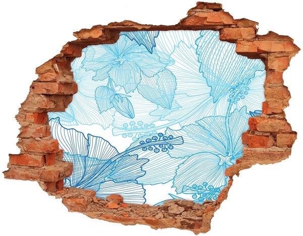 3d-s lyuk vizuális effektusok matrica Hawaii virágok