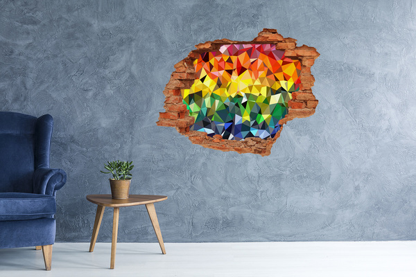 3d-s lyuk vizuális effektusok matrica Színes lyuk a falban