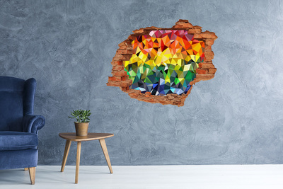 3d-s lyuk vizuális effektusok matrica Színes lyuk a falban