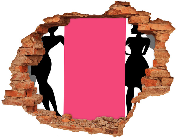 3d-s lyuk vizuális effektusok matrica Stílusos alak egy lyukban a falban