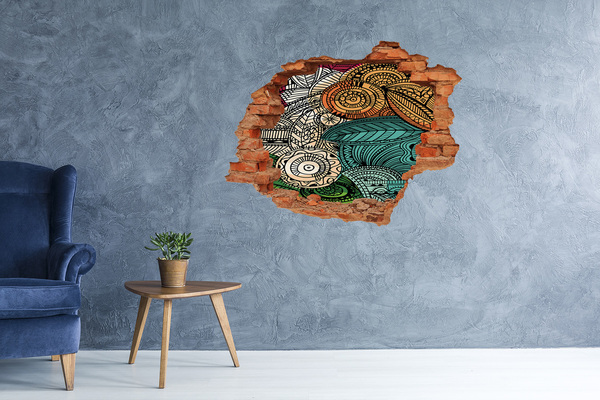 Fali matrica lyuk a falban Színes minták kő alapon