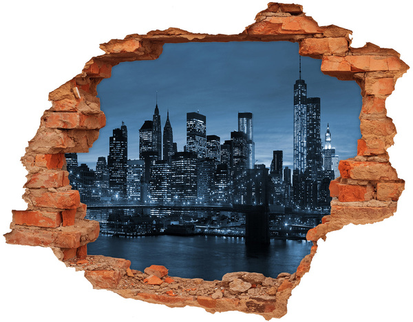 Fali matrica lyuk a falban New york éjjel
