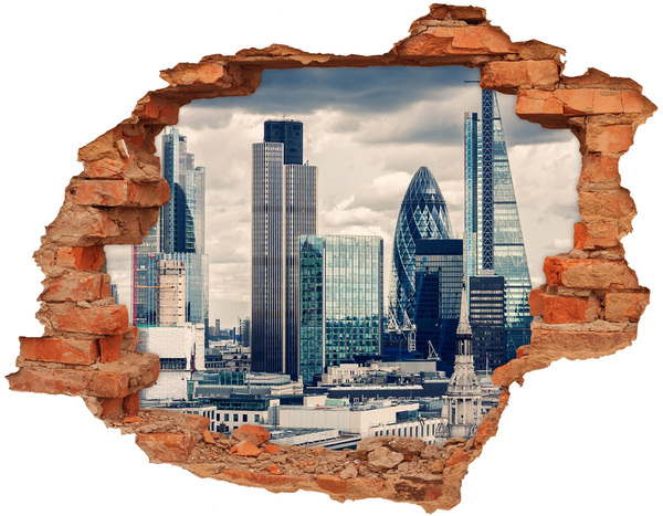 Fali matrica lyuk a falban A modern város látképe