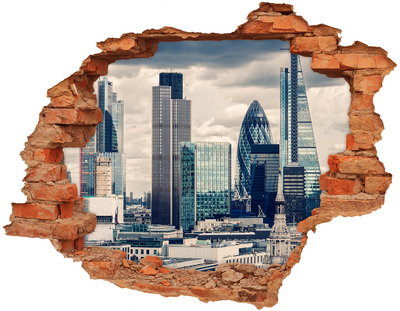 Fali matrica lyuk a falban A modern város látképe