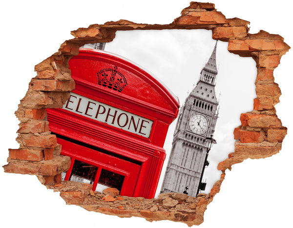 Fali matrica lyuk a falban Londoni táj egy telefonfülkével