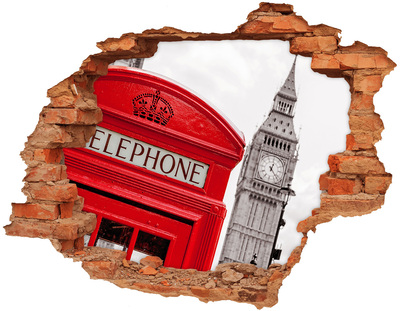 Fali matrica lyuk a falban Londoni táj egy telefonfülkével