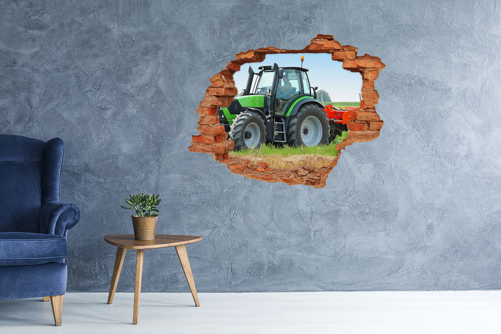 Traktor a pályán Fali matrica lyuk a falban WallMuralia hu