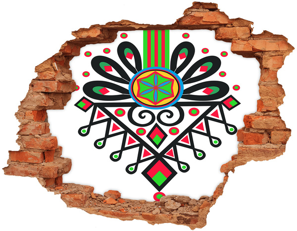 Fali matrica lyuk a falban Színes népi minta