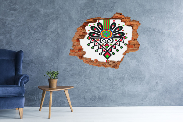 Fali matrica lyuk a falban Színes népi minta