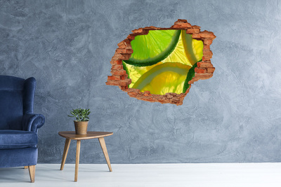 Fali matrica lyuk a falban Zöld lime egy lyukban a falban