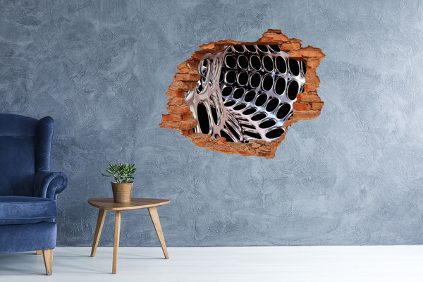 Fali matrica lyuk a falban Fémháló a falon lévő lyukon keresztül