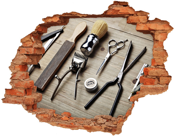 Fali matrica lyuk a falban Fodrászműhely