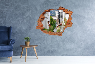 Fali matrica lyuk a falban Egy bájos utca egy fehér faluban