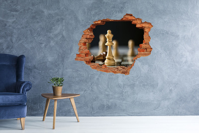 Fali matrica lyuk a falban Sakkjáték egy lyukon keresztül a falban