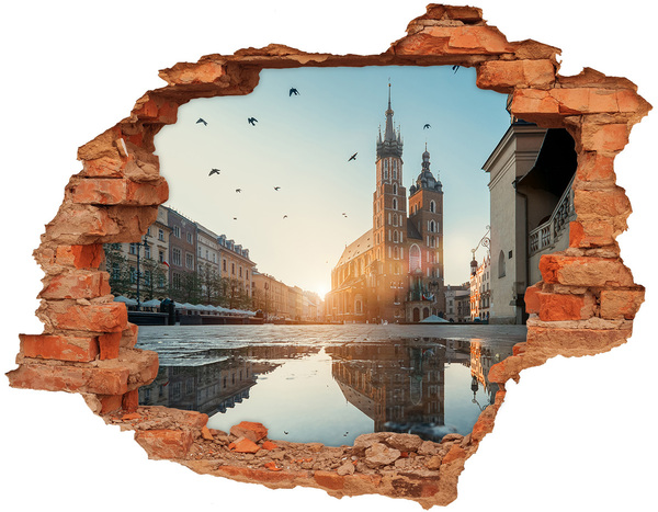 Fali matrica lyuk a falban Krakkói panoráma