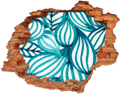 3d-s lyukat fali matrica Trópusi levelek egy lyukban a falban