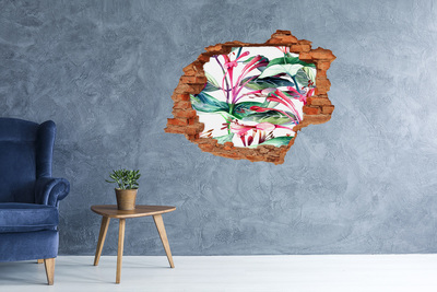 3d-s lyukat fali matrica Virágoskert a fal mögött