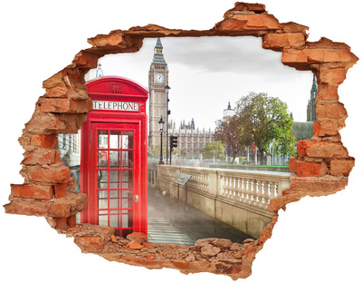 3d-s lyukat fali matrica London látképe egy lyukon keresztül a falon