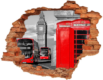 3d-s lyukat fali matrica London látképe piros buszokkal