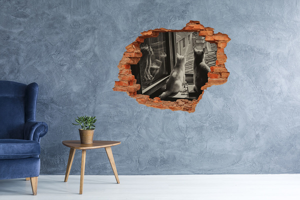 3d-s lyukat fali matrica Macskák az ablaknál