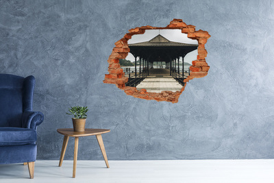 3d-s lyukat fali matrica Kilátás a mólóra a víz felett