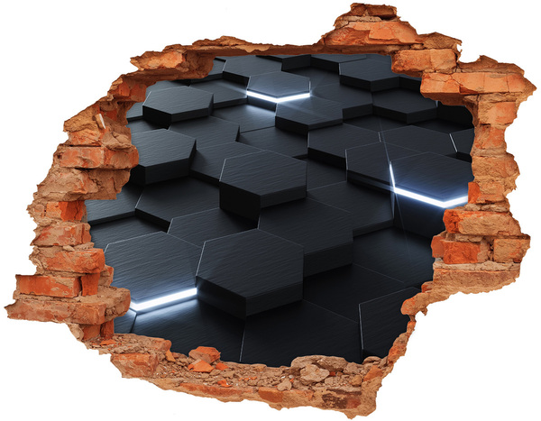 3d-s lyukat fali matrica Modern tér a falak mögött