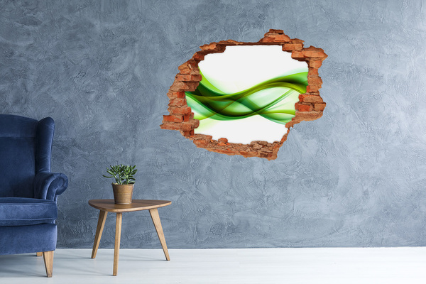 3d-s lyukat fali matrica Zöld hullám a falon lévő lyukban