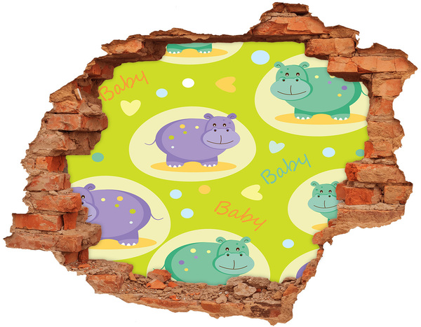 3d-s lyukat fali matrica Vízilovak