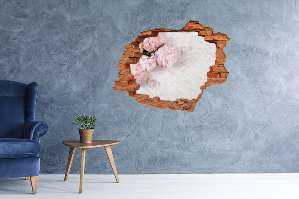 3d-s lyukat fali matrica Virágok az omladozó falban