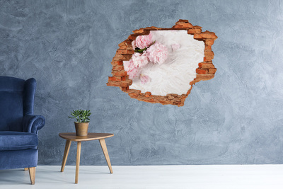 3d-s lyukat fali matrica Virágok az omladozó falban