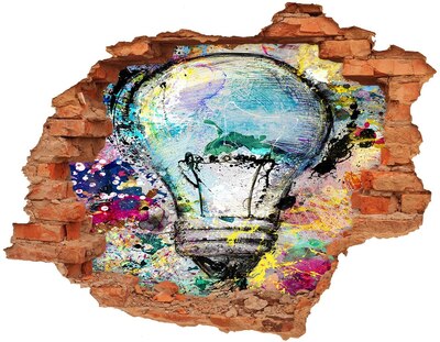 3d-s lyukat fali matrica Egy sérült fal lámpával