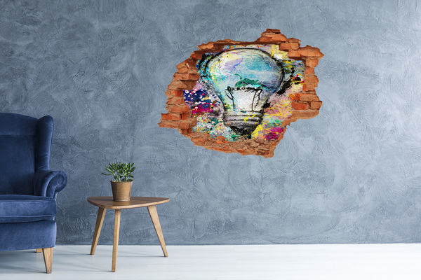3d-s lyukat fali matrica Egy sérült fal lámpával
