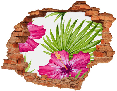 3d-s lyukat fali matrica Trópusi paradicsom hibiszkusszal