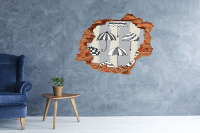 3d-s lyukat fali matrica Bájos napernyők a strandon