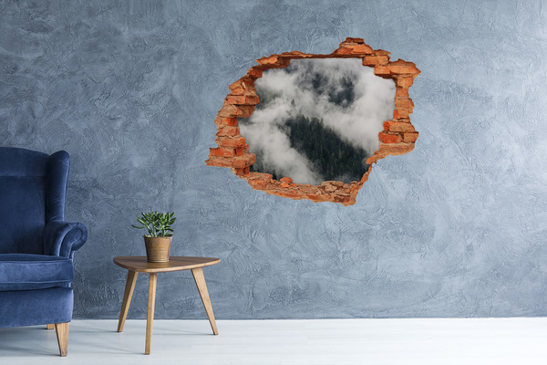 3d-s lyukat fali matrica Zöld völgy a felhők között