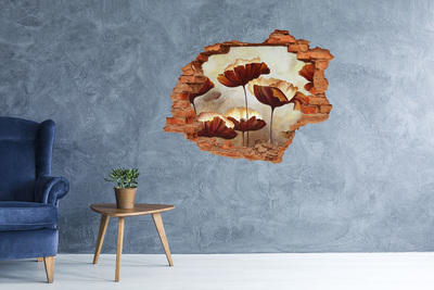 3d-s lyukat fali matrica Virágos álom egy romos falban