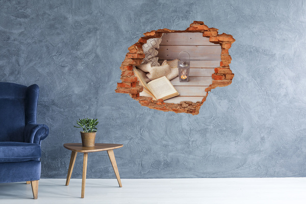 3d-s lyukat fali matrica Egy hangulatos sarok lámpással