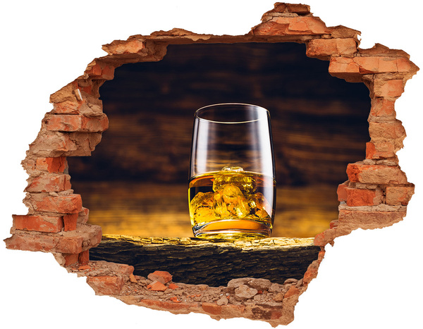 3d-s lyukat fali matrica Egy pohár whisky jéggel