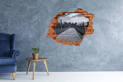 3d-s lyukat fali matrica Kilátás a városra a mólóról