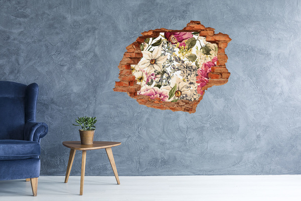 3d-s lyukat fali matrica Virágoskert a fal mögött