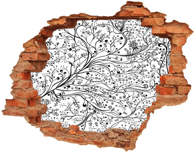 3d-s lyukat fali matrica Virágminta a falon